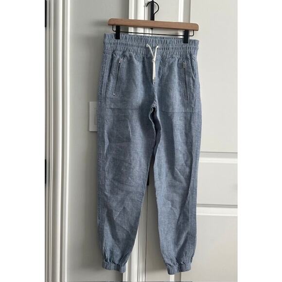 Athleta Cabo Linen Jogger Size: 2 Color: Chambray Blue - Picture 3 of 9